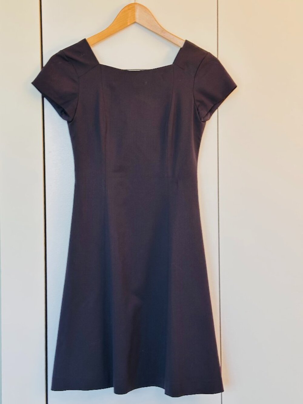 Theory Navy Square Neck Fit & Flare Dress - Size 0